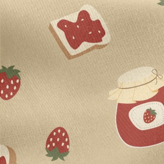 Strawberry Jam Toast Jersey Backed Fleece