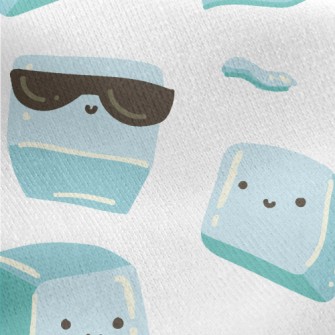 Cute Hand Drawn Ice Cubes Jersey Backed Fleece