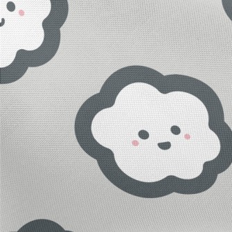Cartoon Hand Drawn White Cloud Pongee