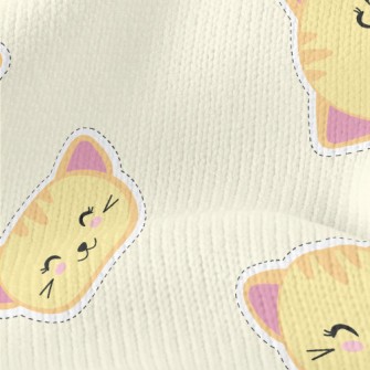 Cartoon Cat Stickers Stretch Jersey