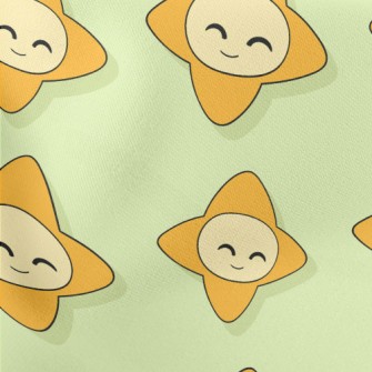 Happy Smiley Star Lightweight Cotton Poplin