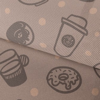 Americano Coffee And Donuts Waterproof Oxford