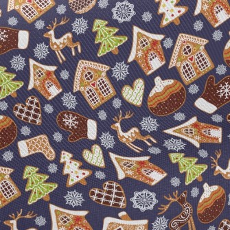 Christmas Decorated Snowflake  Twill