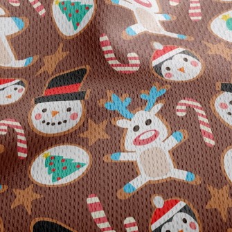 Cute Christmas Character Cooki Athletic Mesh Flat Back