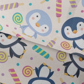 Penguin Holding Lollipop In Ha Waterproof Oxford