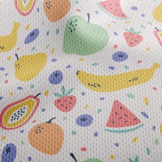 Colorful Mixed Fruits Athletic Mesh Flat Back