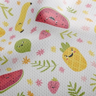 Funny Expression Fruit Athletic Mesh Flat Back