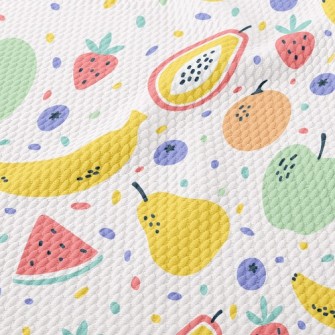Colorful Mixed Fruits Birdseye Piqué