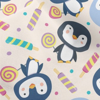 Penguin Holding Lollipop In Ha Micro Fleece