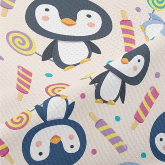 Penguin Holding Lollipop In Ha Piqué