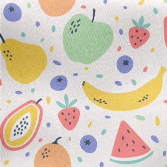 Colorful Mixed Fruits Jersey Backed Fleece