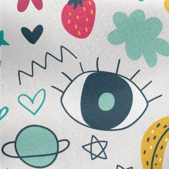 Big Eyes Pattern Jersey Backed Fleece