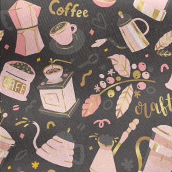 Garden Coffee Time Jersey Backed Fleece
