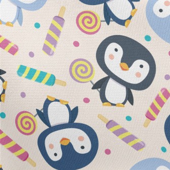 Penguin Holding Lollipop In Ha Pongee