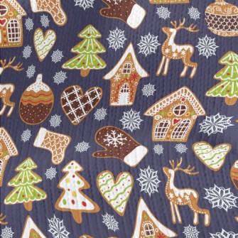 Christmas Decorated Snowflake  Stretch Jersey