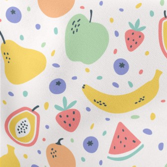 Colorful Mixed Fruits Lightweight Cotton Poplin