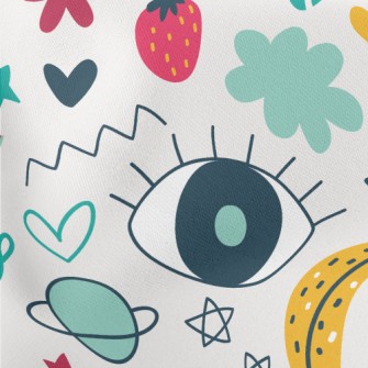Big Eyes Pattern Lightweight Cotton Poplin