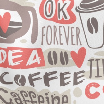 Fun English Coffee Lightweight Cotton Poplin