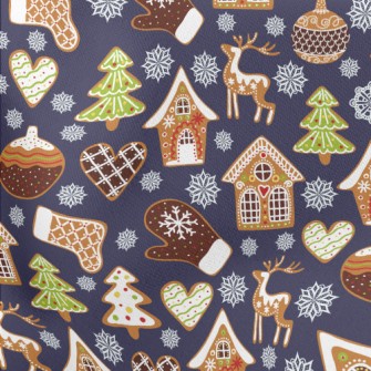 Christmas Decorated Snowflake  Lightweight Cotton Poplin