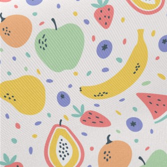 Colorful Mixed Fruits Midweight Cotton Poplin