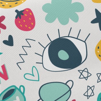 Big Eyes Pattern Midweight Cotton Poplin