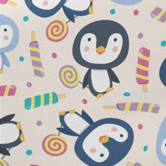 Penguin Holding Lollipop In Ha Midweight Cotton Poplin