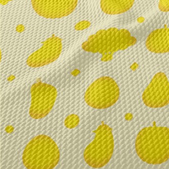 Yellow Vegetables Silhouettes Birdseye Piqué