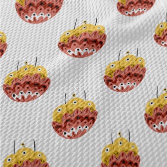 Colorful Ethnic Flowers Birdseye Piqué