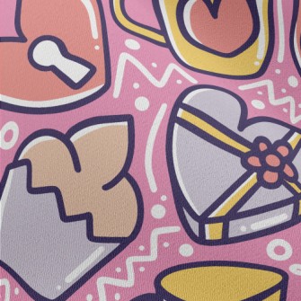 Cartoon Valentine&#39;s Day Gi Chiffon