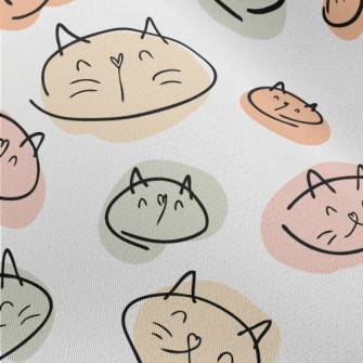 Colorful Cat Illustration Chiffon