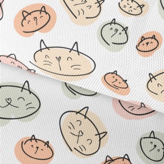 Colorful Cat Illustration Waterproof Oxford