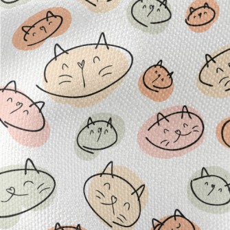 Colorful Cat Illustration Waterproof Canvas