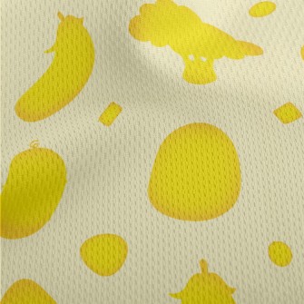 Yellow Vegetables Silhouettes Athletic Mesh Flat Back