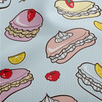 Cartoon Fruit Cake Athletic Mesh Flat Back