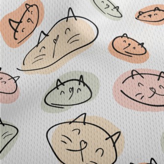 Colorful Cat Illustration Athletic Mesh Flat Back