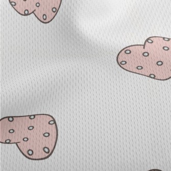 White Polka Dot Love Heart Athletic Mesh Flat Back