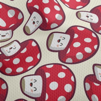 Cute Smiling Mushroom Athletic Mesh Flat Back