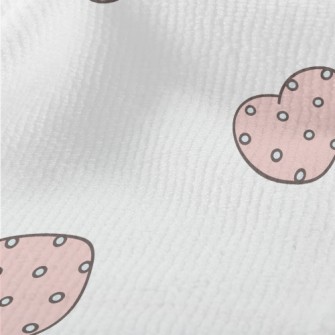 White Polka Dot Love Heart Terry