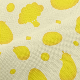 Yellow Vegetables Silhouettes Performance Linen