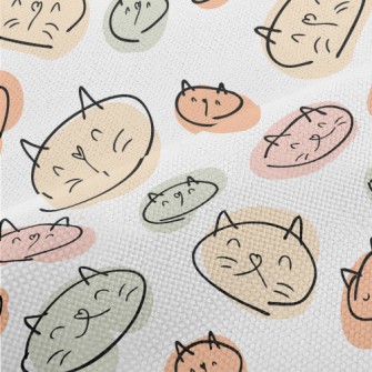 Colorful Cat Illustration Performance Linen