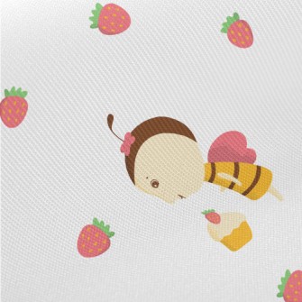Bee And Strawberry Cake Twill