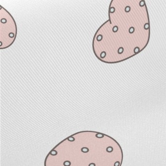 White Polka Dot Love Heart Twill