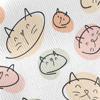 Colorful Cat Illustration Standard Corduroy