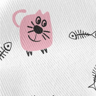 Doodle Cat And Fish Bone Standard Corduroy