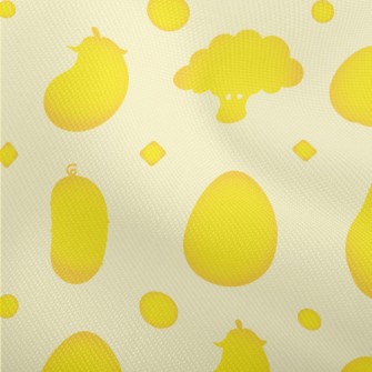 Yellow Vegetables Silhouettes Dobby