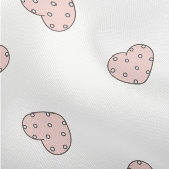 White Polka Dot Love Heart Dobby