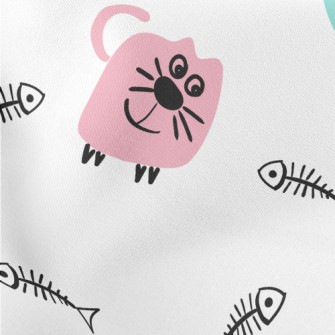 Doodle Cat And Fish Bone Stretch Ponte