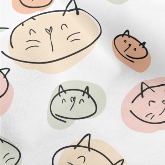 Colorful Cat Illustration Micro Fleece