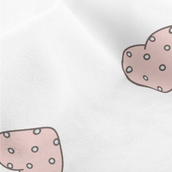 White Polka Dot Love Heart Micro Fleece