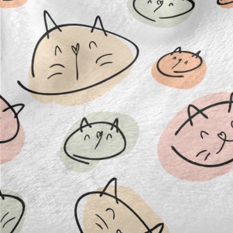 Colorful Cat Illustration Minky